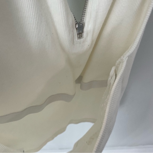 Anthropologie Maeve Quarter-Zip Halter Top Creamy White  XS Ribbed Knit. 17 - Picture 8 of 11